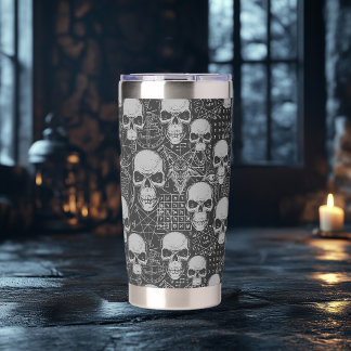 Skull and Symbol Gothic Design 保温保冷タンブラー