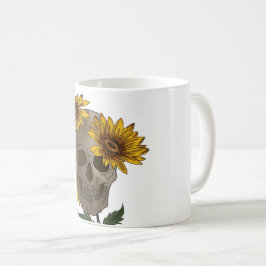 skull anf sunflowers Mug  コーヒーマグカップ