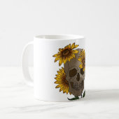 skull anf sunflowers Mug コーヒーマグカップ (正面左)
