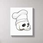 Skull as Cook with Chef hat キャンバスプリント (正面)