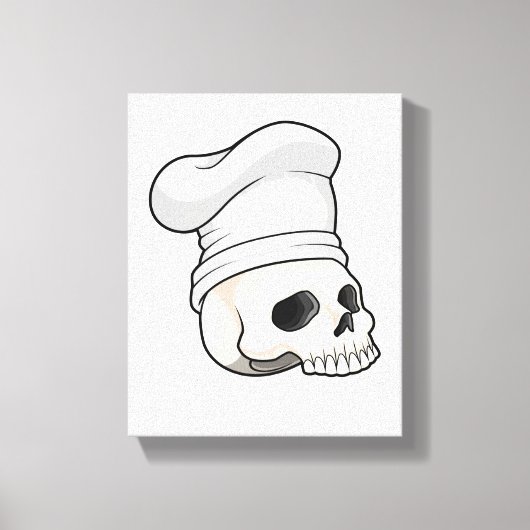 Skull as Cook with Chef hat キャンバスプリント (正面)