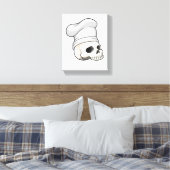 Skull as Cook with Chef hat キャンバスプリント (インサイチュ (寝室))