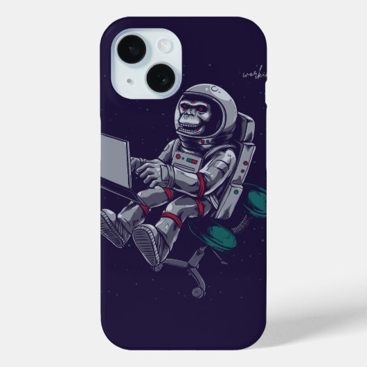 Skull Astronaut at Work – Space Gamer Case-Mate iPhoneケース (裏面)