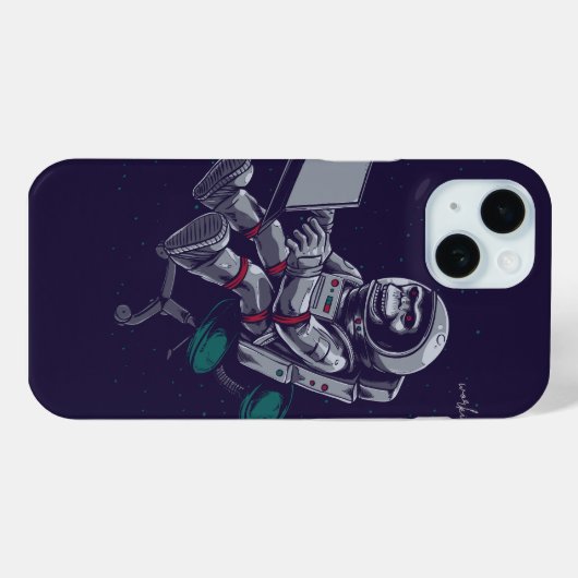 Skull Astronaut at Work – Space Gamer Case-Mate iPhoneケース (裏面 (横))