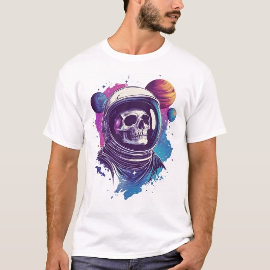 Skull Astronaut Explorer Tシャツ (正面)