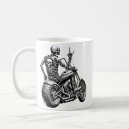"Skull-Biker" auf heisser Maschine コーヒーマグカップ