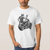 "Skull-Biker" auf heisser Maschine Tシャツ (正面)