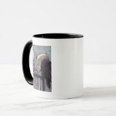 Skull Bird perched in a Graveyard mug マグカップ (正面左)