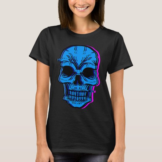 Skull Blue Skeleton Bones Party Perfect  Idea Tシャツ (正面)