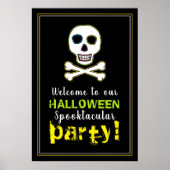Skull & Bones, Neon Halloween Welcome Sign ポスター (正面)