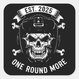 Skull Boxer Helmet Vintage Combat Sports Design スクエアシール