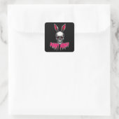 Skull Bunny – Dark Easter Art - Autocolante スクエアシール (バッグ)