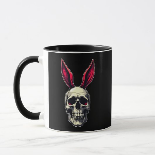 Skull Bunny – Dark Easter Art - caneca マグカップ (左)