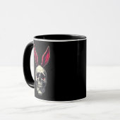 Skull Bunny – Dark Easter Art - caneca マグカップ (正面左)