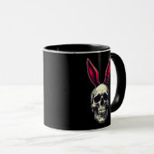Skull Bunny – Dark Easter Art - caneca マグカップ (正面右)