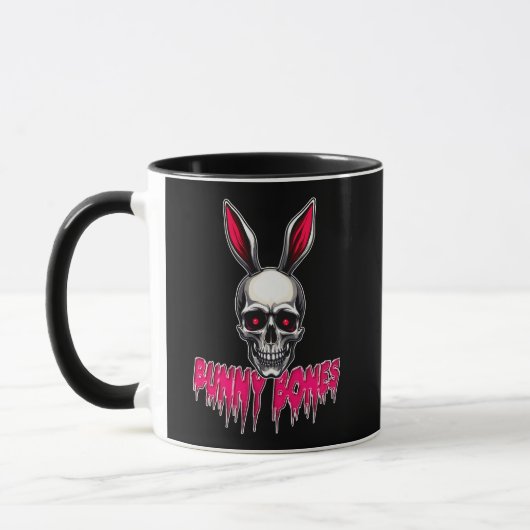 Skull Bunny – Dark Easter Art - caneca マグカップ (左)