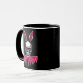 Skull Bunny – Dark Easter Art - caneca マグカップ (正面左)