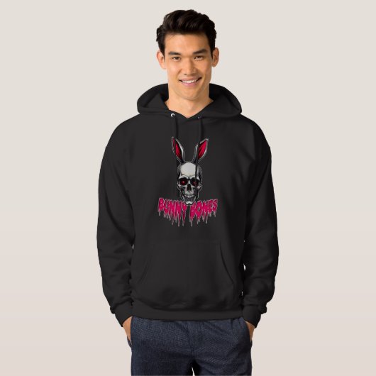 Skull Bunny – Dark Easter Art - moletom パーカ (正面フル)