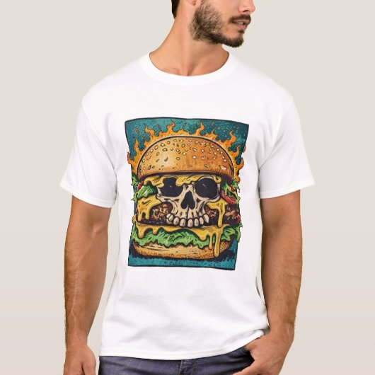 Skull Burger Monster Art Tシャツ (正面)