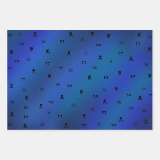 Skull cadeau papier set ラッピングペーパーシート (正面)