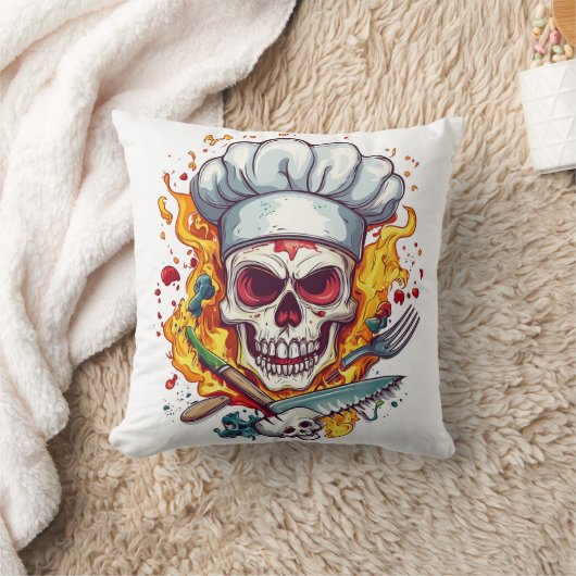 Skull Chef Kitchen Master クッション (ブランケット)