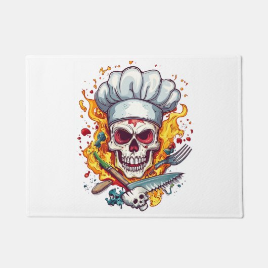 Skull Chef Kitchen Master ドアマット (正面)
