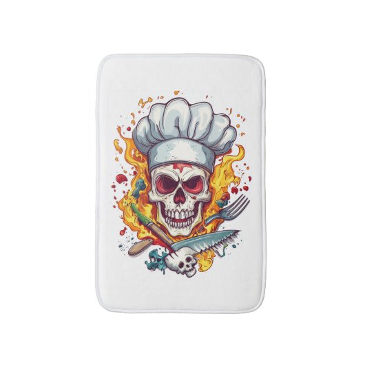 Skull Chef Kitchen Master バスマット (正面縦)