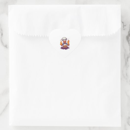 Skull Chef Madness � Funny Cooking Skeleton ハートシール (バッグ)