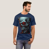 Skull Comics Style Illustration Fantasy Art Tシャツ (正面フル)