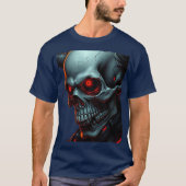 Skull Comics Style Illustration Fantasy Art Tシャツ (正面)