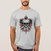 Skull Compass T-Shirt – Gothic Wings & Red Eye Hor Tシャツ (正面)
