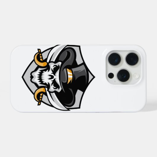 Skull Cowboy iPhone 15 Pro Case  iPhoneケース (裏面横)