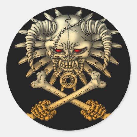 skull cross ラウンドシール (正面)