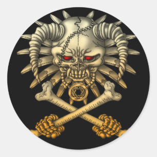 skull cross ラウンドシール