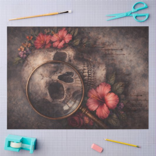 Skull Decoupage Paper | Gothic Floral 薄葉紙 (クラフト)