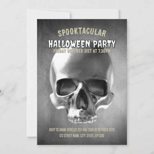 Skull design. Black and white 招待状 (正面)