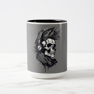 Skull designe punk Triageshop designe ツートーンマグカップ
