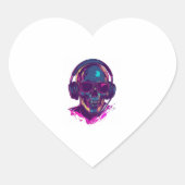 Skull DJ Vibes ハートシール (正面)
