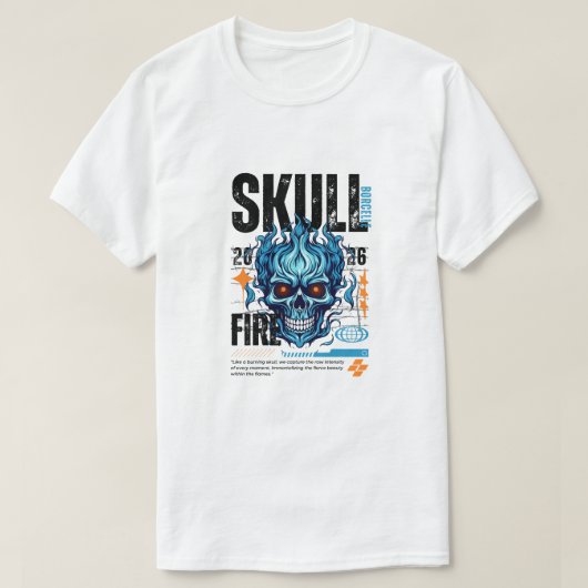 Skull fire tシャツ (デザイン正面)
