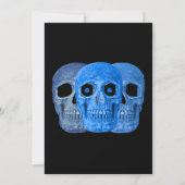 Skull Funny Gothic Blue Black Halloween Birthday 招待状 (裏面)