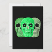 Skull Funny Gothic Green Black Halloween Birthday 招待状 (裏面)