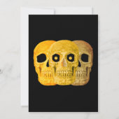 Skull Funny Gothic Yellow Black Halloween Birthday 招待状 (裏面)