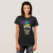 Skull Funny Mardi Gras New Orleans Carnival Men Bo Tシャツ (正面フル)