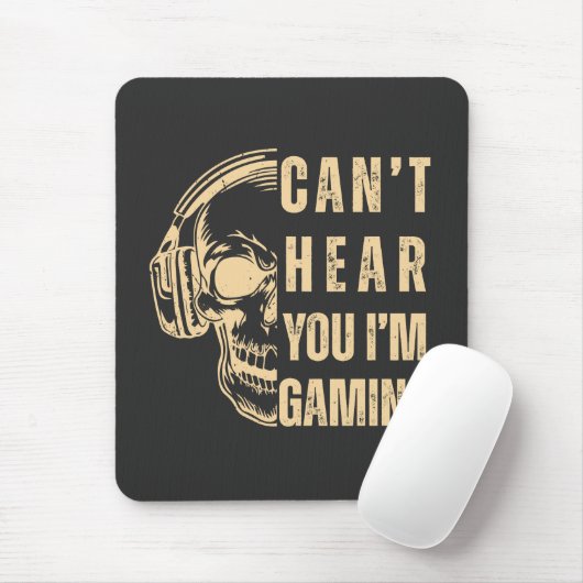 Skull Gamer Art – Can’t Hear You マウスパッド (マウス)