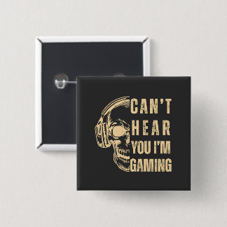 Skull Gamer Art – Can’t Hear You 缶バッジ
