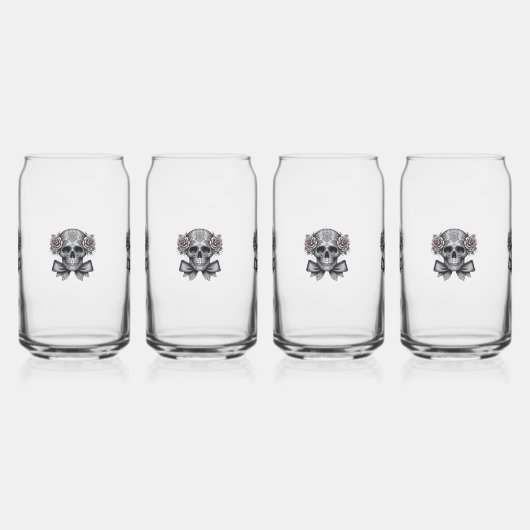 skull glasses ガラス缶 (左)