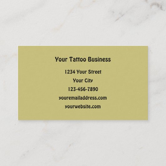 Skull Green Gothic Tattoo Artist 名刺 (裏面)