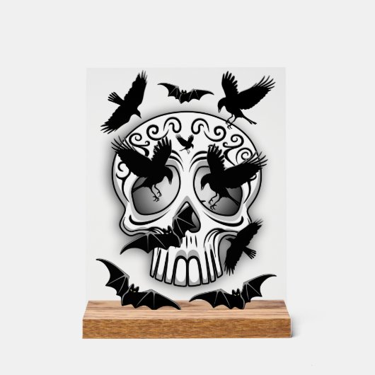 Skull Halloween Decorative Calaveras アクリルサイン (正面)