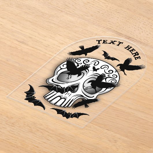 Skull Halloween Decorative Calaveras アクリル招待状 (レイダウン)