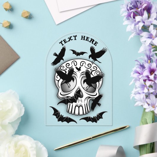 Skull Halloween Decorative Calaveras アクリル招待状 (インサイチュ (ウェディング))